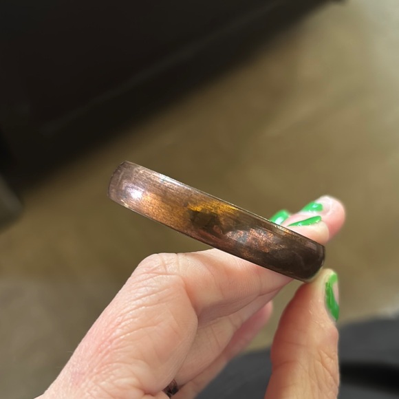 Brown Minimalist Copper Cuff Bracelet - Picture 6 of 7